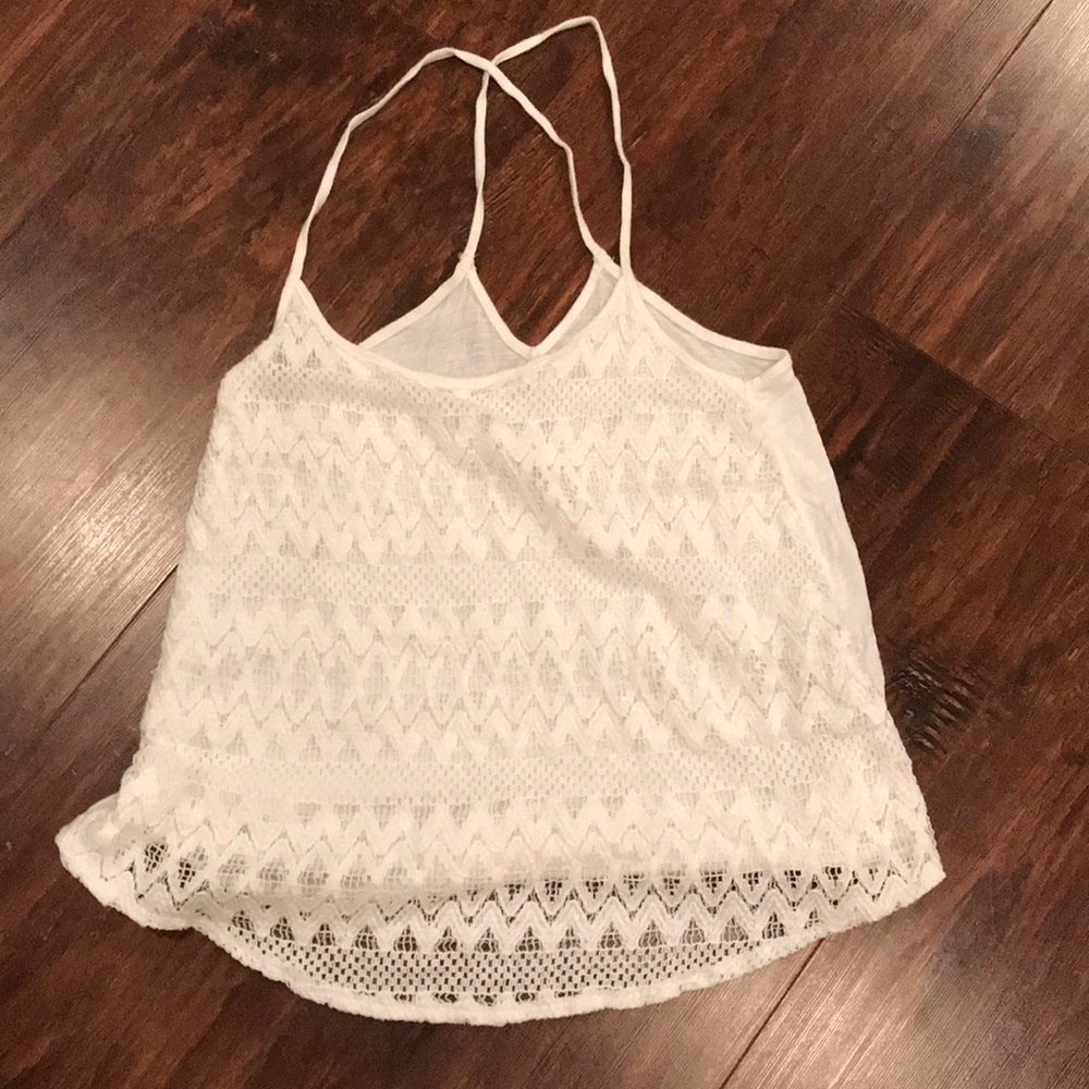 White Hollister Zigzag tank